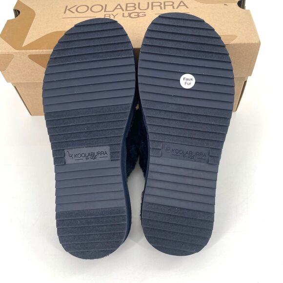 Koolaburra By UGG Ballia Faux Fur Slide Slippers Womens 6 Insignia Blue NEW BOX - Picture 8 of 12